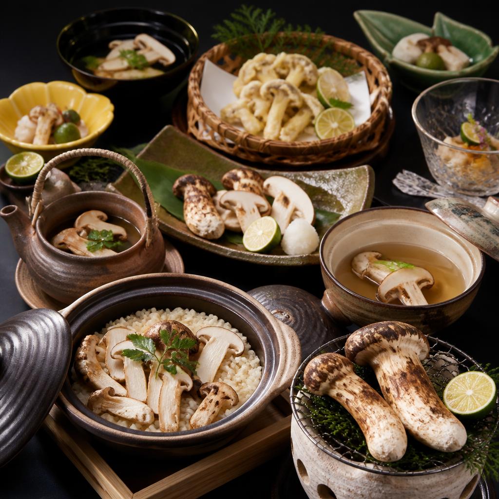 特別な松茸料理のラインアップ