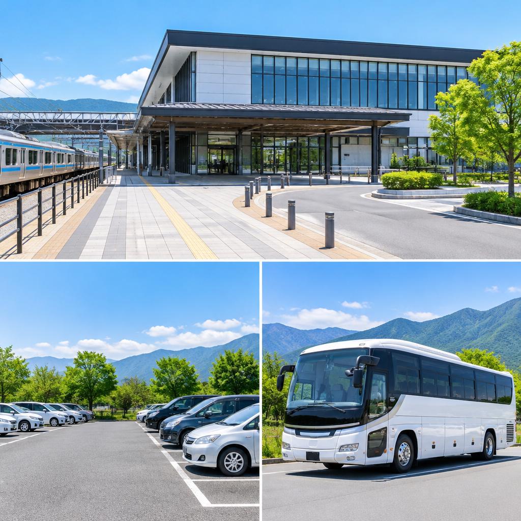 駅から徒歩約5分、無料送迎バスも。みんなが集まりやすい立地