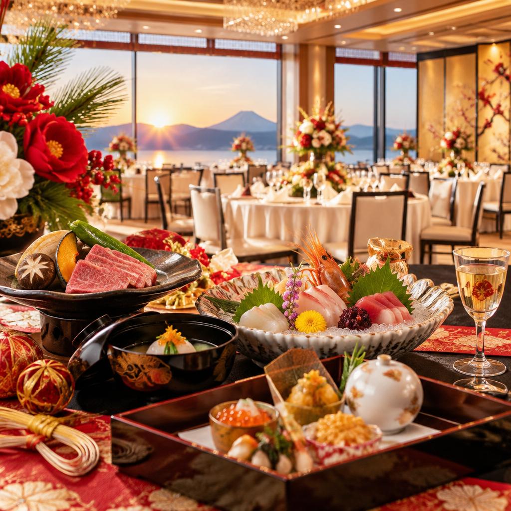 新しい年の門出を、心に残る美食と華やかな会場で。お祝いも新年会も、ホテルあさひ館へ。