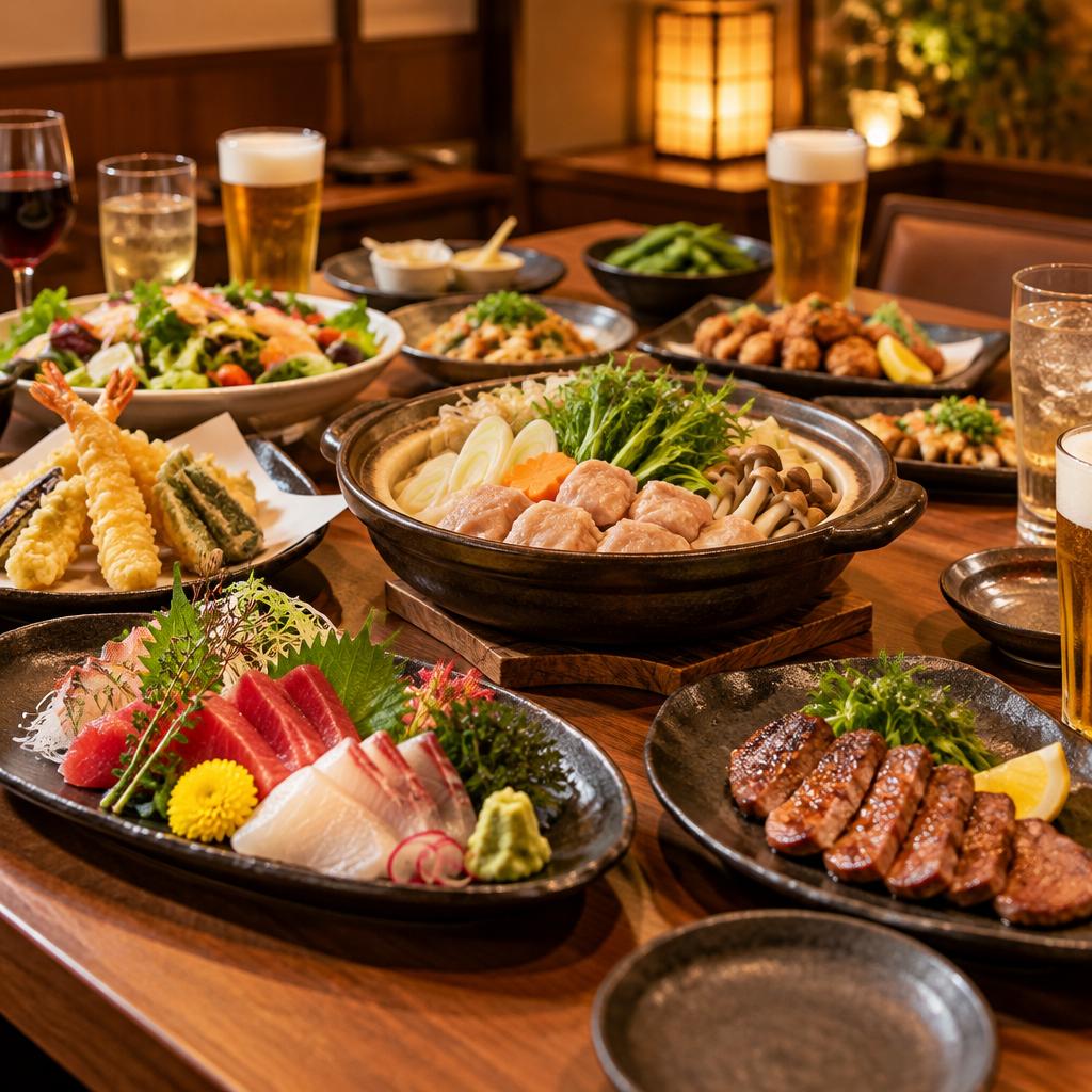 乾杯から笑顔が広がる、飲み放題付き宴会コース